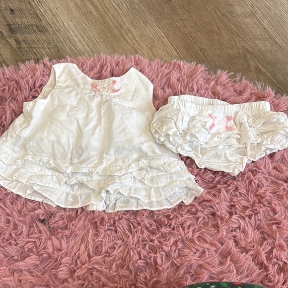 Koala Kids Other - Baby White Eyelet Dress and Bloomers Set